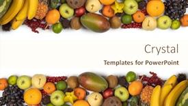  Presentation with frame border - Beautiful PPT theme featuring fresh tropical fruits harvest border frame isolated on white background with copy space for text backdrop and a cream colored foreground