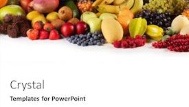  Presentation with harvest - Presentation featuring fresh-tropical-fruits-harvest-pile background and a white colored foreground