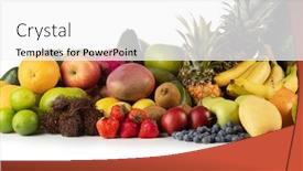  Presentation with harvest - Presentation featuring fresh-tropical-fruits-harvest-pile background and a white colored foreground