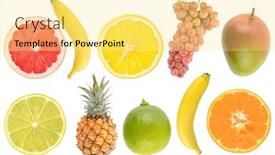  Presentation with cut - Presentation with fresh-tropical-fruits-whole background and a blonde colored foreground