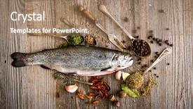  Presentation with trout - Cool new presentation theme with fresh trout with spices backdrop and a coral colored foreground