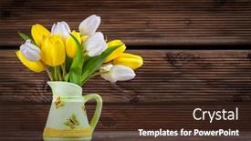  Presentation with tulips - Slides having fresh-tulips-from-garden background and a tawny brown colored foreground