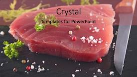  Presentation with tuna - Amazing slides having fresh tuna steak backdrop and a coral colored foreground