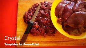  Presentation with liver - Theme featuring fresh-turkey-liver background and a crimson colored foreground