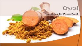  Presentation with turmeric - Beautiful theme featuring fresh-turmeric-rhizome-and-turmeric backdrop and a lemonade colored foreground