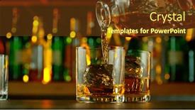  Presentation with bar - PPT theme with fresh-various-cocktails background and a tawny brown colored foreground