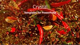  Presentation with freeze - PPT theme consisting of fresh-various-spices-and-herbs background and a tawny brown colored foreground