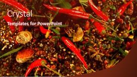  Presentation with freeze - Presentation theme having fresh-various-spices-and-herbs background and a tawny brown colored foreground