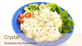 Presentation with vegan - Cool new presentation theme with fresh-vegan-potato-salad backdrop and a cream colored foreground