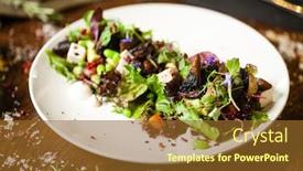  Presentation with fresh avocado - Audience pleasing presentation theme consisting of fresh-vegan-salad-avocado-couscous backdrop and a tawny brown colored foreground