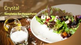  Presentation with fresh avocado - Amazing presentation theme having fresh-vegan-salad-avocado-couscous backdrop and a tawny brown colored foreground