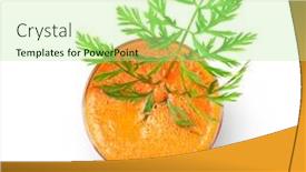  Presentation with smoothie - Cool new theme with fresh-vegetable-carrot-smoothie-isolated backdrop and a mint green colored foreground