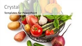  Presentation with harvest - Presentation theme having fresh-vegetable-harvest-in-basket background and a white colored foreground