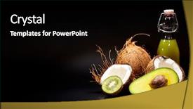  Presentation with juices - Slides having fresh vegetable juices on black background and a  colored foreground