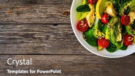  Presentation with fresh avocado - Theme having fresh-vegetable-salad-avocado-artichoke background and a  colored foreground