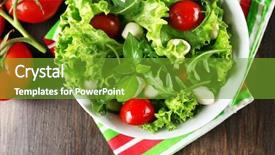  Presentation with salad - Slides having fresh vegetable salad in bowl background and a tawny brown colored foreground