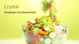  Presentation with salad - PPT theme enhanced with fresh-vegetable-salad-in-transparent background and a blonde colored foreground