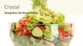  Presentation with salad - Beautiful theme featuring fresh-vegetable-salad-in-transparent backdrop and a yellow colored foreground