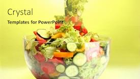  Presentation with salad - Audience pleasing presentation theme consisting of fresh-vegetable-salad-in-transparent backdrop and a blonde colored foreground