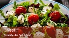  Presentation with feta cheese - Beautiful slide deck featuring fresh-vegetable-salad-with-feta backdrop and a tawny brown colored foreground