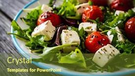  Presentation with feta cheese - Audience pleasing PPT layouts consisting of fresh-vegetable-salad-with-feta backdrop and a tawny brown colored foreground