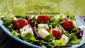  Presentation with feta cheese - Slide deck featuring fresh-vegetable-salad-with-feta background and a yellow colored foreground