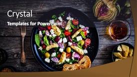  Presentation with feta cheese - Amazing slide set having fresh-vegetable-salad-with-feta backdrop and a dark gray colored foreground