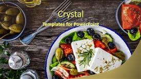  Presentation with feta cheese - Presentation theme having fresh-vegetable-salad-with-feta background and a tawny brown colored foreground