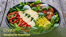  Presentation with fresh avocado - Presentation theme with fresh-vegetable-salad-with-robiola background and a tawny brown colored foreground