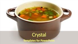  Presentation with fresh ginger root on white - Amazing slides having fresh vegetable soup in pan backdrop and a tawny brown colored foreground
