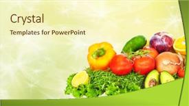  Presentation with fruit vegetable juice - Slide deck featuring fresh vegetables and fruits background and a cream colored foreground