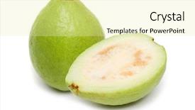  Presentation with guava fruits - Amazing PPT layouts having fresh vegetables and fruits backdrop and a  colored foreground