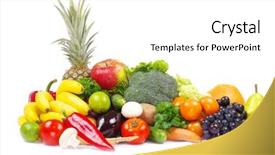  Presentation with fresh fruits vegetables - Slide deck with fresh vegetables and fruits background and a white colored foreground