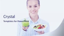  Presentation with green plate - PPT theme having fresh vegetables and green apple background and a  colored foreground
