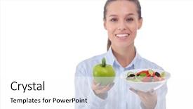  Presentation with pistachio texture nuts green fresh - Colorful PPT theme enhanced with fresh vegetables and green apple backdrop and a  colored foreground