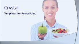  Presentation with fresh fruits and vegetables - Audience pleasing presentation consisting of fresh vegetables and green apple backdrop and a sky blue colored foreground