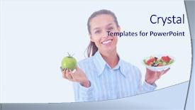  Presentation with doctor helps to get out of bed an elderly woman - Beautiful presentation featuring fresh vegetables and green apple backdrop and a sky blue colored foreground