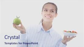  Presentation with green plate - Slide deck having fresh vegetables and green apple background and a lemonade colored foreground