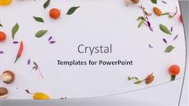  Presentation with food preparation - Beautiful slides featuring fresh-vegetables-and-leaves-arranged backdrop and a sky blue colored foreground