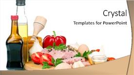  Presentation with fresh meat - Cool new presentation with fresh vegetables and meat on white background backdrop and a white colored foreground