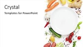  Presentation with fresh fruits and vegetables - Amazing presentation design having fresh vegetables around empty white backdrop and a white colored foreground