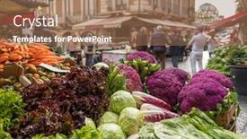  Presentation with cauliflower - Amazing slide deck having fresh-vegetables-cauliflower-salad-cabbage backdrop and a coral colored foreground