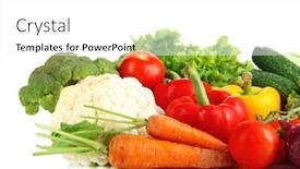  Presentation with vegetables - Slides consisting of fresh-vegetables-close-up background and a white colored foreground