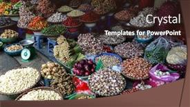  Presentation with street food - PPT layouts enhanced with fresh-vegetables-for-sale background and a wine colored foreground