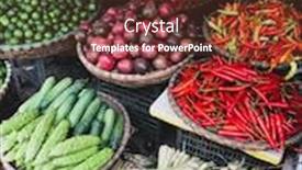  Presentation with street food - Audience pleasing presentation theme consisting of fresh-vegetables-for-sale backdrop and a tawny brown colored foreground