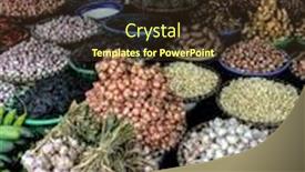  Presentation with street food - Colorful slides enhanced with fresh-vegetables-for-sale backdrop and a tawny brown colored foreground