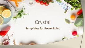  Presentation with food meals - Slide deck featuring fresh-vegetables-fruits-microgreens background and a cream colored foreground