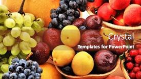  Presentation with fresh fruits vegetables - Audience pleasing presentation theme consisting of fresh-vegetables-fruits backdrop and a tawny brown colored foreground