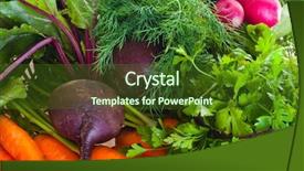  Presentation with vegetable garden - Colorful presentation theme enhanced with fresh vegetables garden radish carrots backdrop and a tawny brown colored foreground