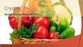  Presentation with vegetables - Slide set consisting of fresh-vegetables-in-basket-isolated and a  colored foreground